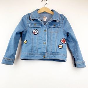 Minnie Mouse Disney Tutu Couture Girls Jean Jacket Blue Stretch Flap Pockets 4